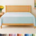 Cal King Size Flat Sheet - Hotel Quality Top Flat Bed Sheet Only - Ultra-Soft, Breathable & Cooling - Fade & Wrinkle Free - Easy-Care, Stain & Shrink Resistant Bedding - Easy-Fit & Oeko-Tex - Ice Blue