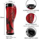 TOPCABIN Ergonomic Bike Grips - Widen Holding Rubber Grips with Aluminum LockGrips for Mountain & Road Bikes
(Rubber Red, 1 Pair)