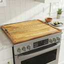 Noodle Board Stove Cover with Handles, Wood Stove Top Covers for Electric Stove & Gas Burners, 30" x 22" Stovetop Cover, Rustic Kitchen Decor, for Countertop/Sink Cover/RV (Bamboo Wood) (Brown)