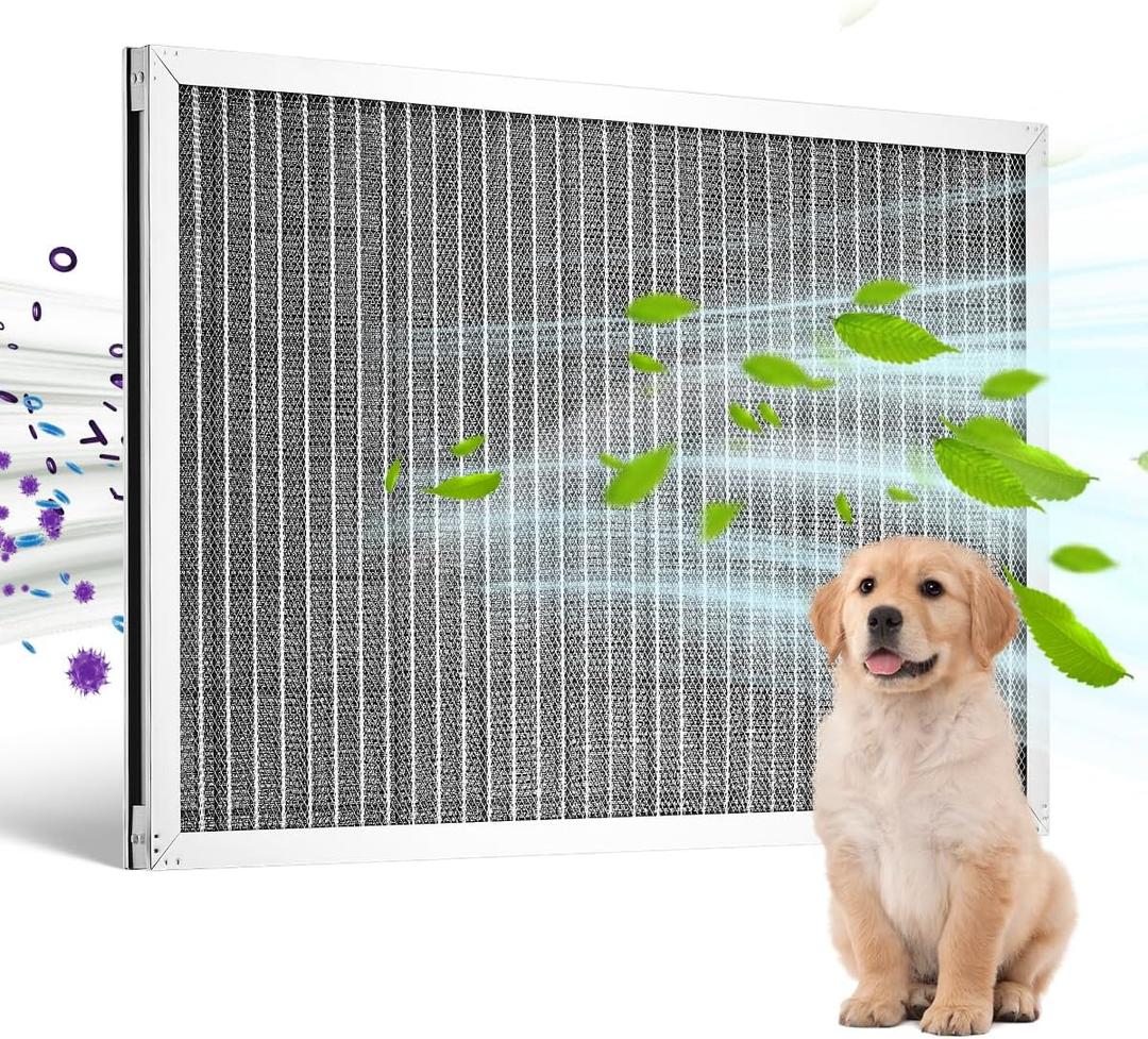 VEVOR Electrostatic Air Filter, 16x25x1 inch Washable & Reusable Aluminum AC/HVAC Furnace Filter, MERV 8 Long Lifetime, Healthier Home or Office (Actual Size: 15.5 x 24.65 x 0.82 in)