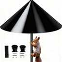 Squirrel Baffle for Bird Feeder Pole - 19 Inch for Shepherd’s Hook, Squirrel Proof Cone (1 Pack, Black)