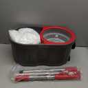 Simpli-Magic 79349 Spin Mop Cleaning System with 3 Microfiber Mop Heads, Red/GRAY,Red/Black