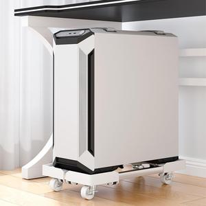 Mobile CPU Stand, Adjustable PC Tower Stand, Computer Tower Stand With 4 Locking Caster Wheels Fits Most PC(White)