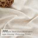 Pinch Pleat Thick Linen Viral Curtains 84 Inch Length 2 Panels Set for Living Room,Cream Beige Neutral Pleated Semi Sheer Curtain Light Filtering Privacy Let Light in Bedroom Window Drapes 40" Wx84 L