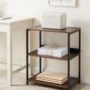 Side Table for Living Room, 3-Tier End Table for Small Space with Wide Storage Tabletop, Rustic Brown Narrow Nightstand for Bedroom, Sofa Couch&Office