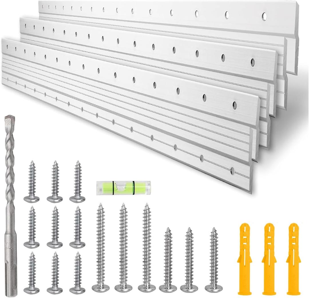 3 Pairs 30" Heavy Duty French Cleat Hangers, Wall Cleats Hanging Kit for Pictures Mirrors Headboards, Aluminum Z Bar Clips Support 300 lbs - Interlocking Mounting Z Hanger Bracket and Hardware (Silver)