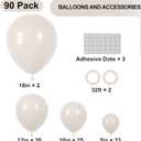 Voircoloria 90pack White Sand Balloons Different Size 18/12/10/5 Inch Sand White Balloon Garland Arch Kit for Wedding, Bridal, Baby Shower, Birthday, Graduation, Anniversary, Bachelorette Decorations