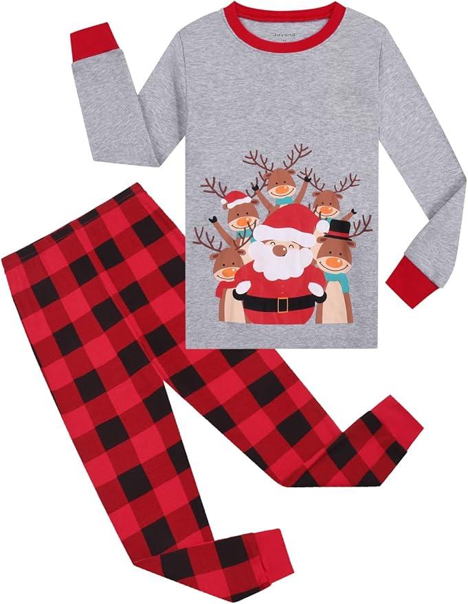 Kids Christmas Pajamas Boys Girls Hanukkah Thanksgiving Pjs Set Holiday Sleepwear 100% Cotton Size 18M-12Years 5T