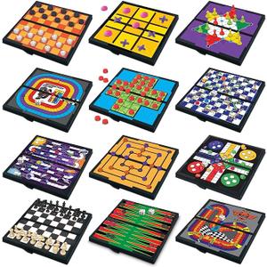 Gamie Magnetic Board Travel Games for Kids, Includes 12 Retro Fun Games - 5" Compact Design, Individually Boxed Travel Essentials for Kids Road Trip/Airplane/Camping, Stocking Stuffers for All Ages
