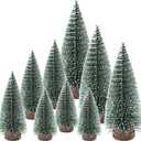 9 Pcs Mini Christmas Trees, Christmas Bedroom Decor Tabletop Trees Bottle Brush Trees Christmas Table Decorations (3 Sizes)