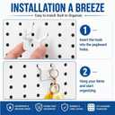 Tandefio Pegboard Hooks Metal Prong Hook Peg Board for Hanging Hangers for Picture Jewelry Wall Display Tool(White,50 Pcs)