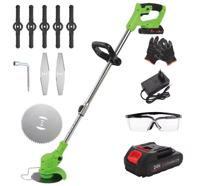21V 1800W Cordless Steel Brush Cutter Machine Battery-Powered DIY Lawn Mower for Grass Trimming Projects
