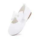 BMCiTYBM Toddler Girls Dress Walking Shoes Knitting Mary Jane Flats Ballet Party White Size 9 Toddler