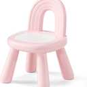 KidBloom Toddler Chair, Sturdy Anti-Tip Kids Chair, Lightweight Small Plastic Child Chair for Toddlers 1-3, Rainbow Backrest Ergonomic Design, Pink