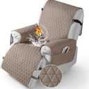 TAOCOCO 100% Waterproof Recliner Cover - Recliner Chair Cover with Non-Slip Granule, Elastic Band, Storage Pockets (Taupe, Large-28'')