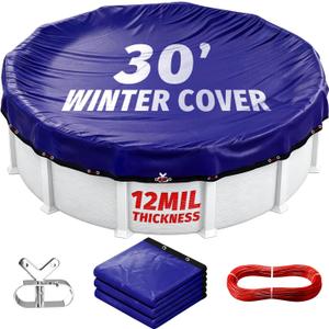 30 Foot Round Winter Pool Cover,12Mil Thicker Heavy Duty,Winch Closing Kit