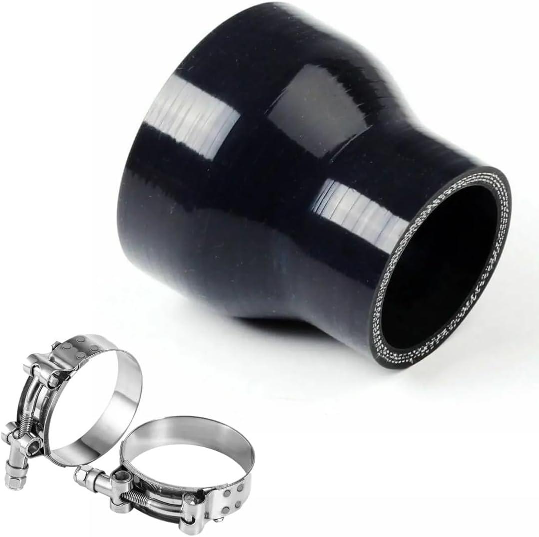 YSIL 3 to 3.5 Reducer Coupler Silicone Hose 4-Ply Reinforced Straight Turbo Intercooler Intake Pipe with T-Bolt Clamps 5MM Thickness