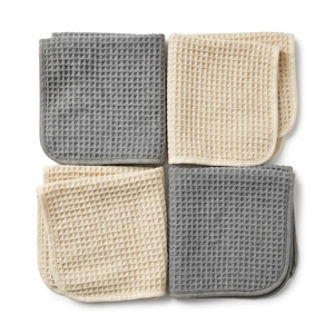 Pack of 4 White/Gray Towels