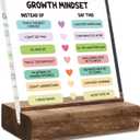 2 x Growth Mindset Desk Decor Sign, Mental Health Therapy Office Motivational Gift, Positive Affirmations for School Psychology Office Classroom, Clear Acrylic Sign