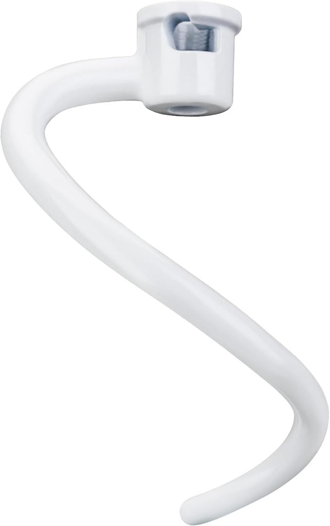 Spiral Coated Dough Hook for Kitchen-Aid 6qt Pro 600 Series Bowl-Lift Stand Mixer - Metal 6 quart Dough Hook Attachment for KNS256CDH KP26M1XLC KP26M1X KG25H3X0B KG25H3XSL KV25G0X KV25G8X KV25H0X etc