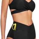 IUGA High Waisted Bikini Sets for Women Wrap Push Up Two Piece Swimsuits Tummy Control Swim Bathing Suits with Pocket (3X-Large, Black)