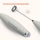 Powerful Handheld Milk Frother, Mini Milk Foamer, Battery Operated Stainless Steel Drink Mixer with Frother Stand