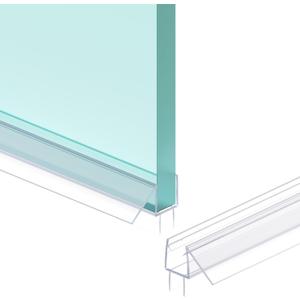 Shower Door Bottom Seal Strip, 2PCS Seal Strip, Ultra Clear PVC, 36" Length, Fits 10mm Thick Glass, Prevents Leaks, Easy Installation, No Adhesive Required (Ultra Clear, 36in for 3/8"(10mm) Door)