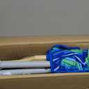 Tall Beach Chairs for Adults, 17" High Backpack Beach Chair with Wooden Armrests, 5 Positions Reclining Heavy Duty Chair with Large Cooler Pouch, Support to 350LBS Striped Blue&Green,1pack, 24 Inches X 30 Inches X 40 Inches