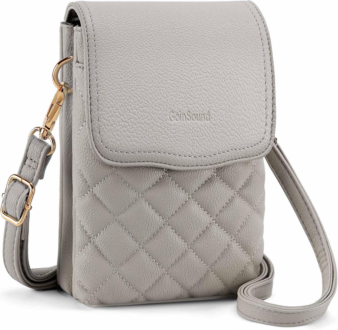 RFID Small Crossbody Purses for Women Quilted Cell Phone Purse with RFID Blocking Credit Card Slots