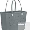 Tote Bag for Women - Large Rubber Beach Bag, Medium Waterproof Sandproof Travel Tote Bags for Beach Outdoor Sports (Immersion Gray)