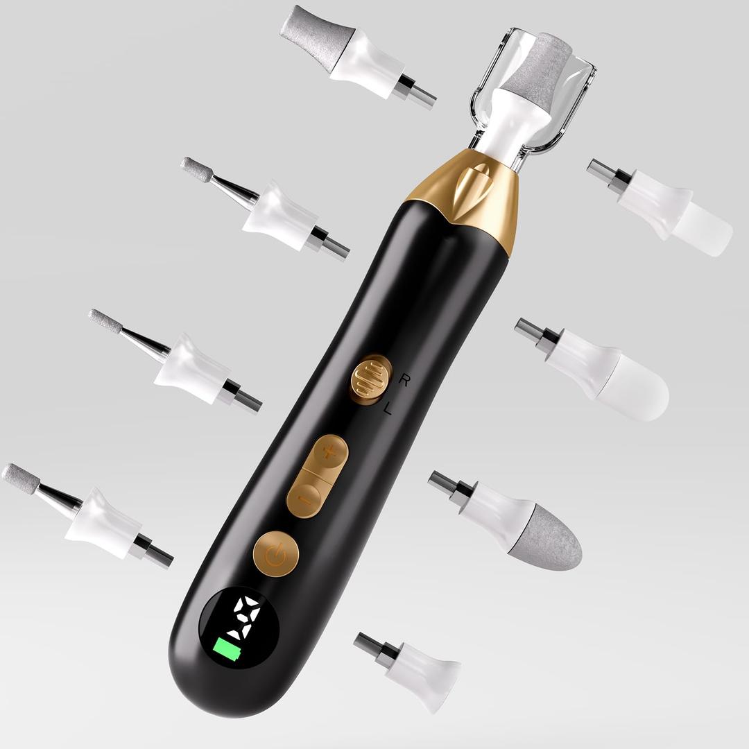 Electric Nail File Drill: Rechargeable Cordless Nail Drill  9-Speed Rechargeable Electric File for Acrylic & Gel Nails, Portable Manicure & Pedicure Set for Home & Salon