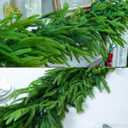 6 Ft Extra Full Christmas Garland Delux Real Touch Norfolk Pine Garland Christmas Decorations Lush Realistic Greenery Garlands for Mantle, Table, Stair, Railing, Fireplace Indoor Outdoor Holiday Decor