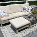 FLYMEI Patio Cushion Covers 22x22x3 Waterproof Outdoor Cushion Cover Replacement 2Packs Outdoor Seat Cushion Slipcover for Rattan Chair Sofa, Beige
