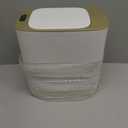 MOPALL Touchless Bathroom Trash Can with Lid, 3 Gallon / 12L Slim Motion Sensor Garbage Bin, Automatic Waste Basket for Bedroom, Office & Narrow Spaces, White & Gold