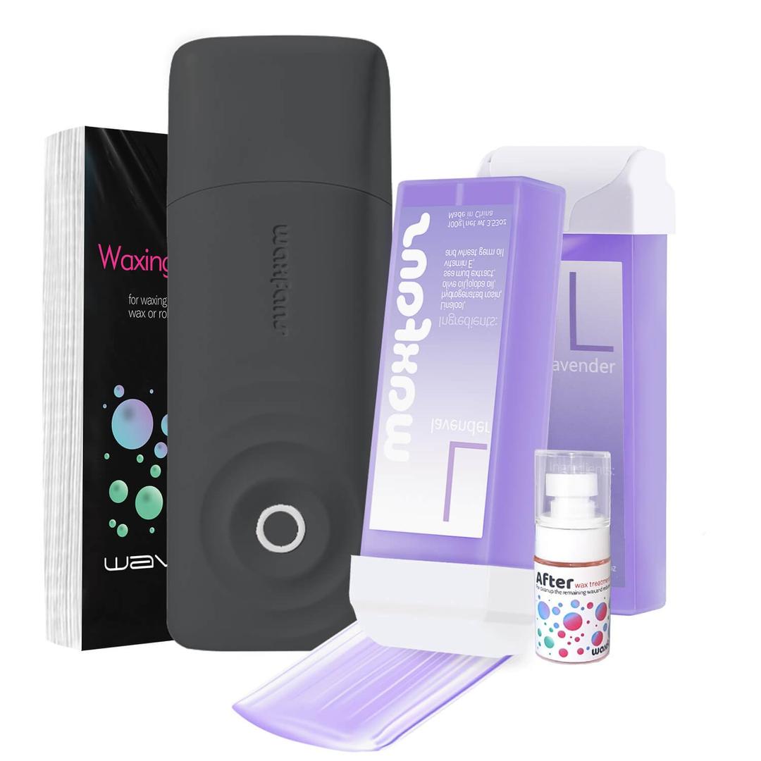 Waxfans Smart Roll on Wax Kit, Wax Roller Kit for Hair Removal, Automatic Cooling, No burns, Safe & Easy Waxing at Home, Waxing Kit for Women and Men, with 2 Wax Cartridges & 50 Pcs Wax Strip