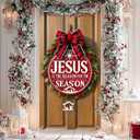 Merry Christmas Door Cover 35x71 Inch Front Porch Door Banners Decoration Winter Jesus Reason Season Banner for Sign Background Party Indoor Decor