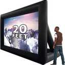 GYUEM 20 feet Inflatable Portable Projector Movie Screen - Huge Air-Blown Cinema Projection Screen Package with Rope, Blower, Tent Stakes - Front & Rear Projection, for Outdoor Party Backyard Pool Fun