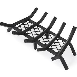 G GOOD GAIN Fireplace Grate with Ember Retainer, 20" Heavy Duty Steel Indoor, Chimney Hearth Wood Stove Burning Rack Holder,1/2 Bar Fire Place Asseccories for Outdoor, Fire Pits, Camping.