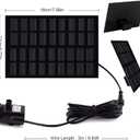 Solar Fountain Pump for Bird Bath, with Separate Solar Panel, 2 W Upgraded Solar Water Pump with 3 M Long Cable & 4 Nozzles for Bird Bath, Outdoor Pond, Patio Garden and Fish Tank (Black)