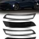 Upgraded LED Side Marker Light Front & Rear Compatible with Chevy Camaro 2016-2023 Fender Sidemarkers, Turn Signal Lamp, Smoked Lens White LED 4PCS