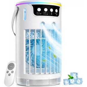 Portable Air Conditioners, Mini Evaporative Air Cooler 1200ML with Ice Cooling Mist, Fans That Blow Cold Air Like AC, Personal Swamp Cooler Quiet for Bedroom, Home Office Desk and Dorm