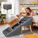 Dog Stairs & Ramp for High Bed & Couch,22.8" 6-Step Foldable Split Ottoman