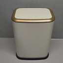 Bathroom Trash Can with Lid, 8L/2.1 Gallon Beige Trash Can Small Garbage Can with Press Top Lid Slim Stainless Steel Garbage Can with 100 Counts Trash Bags for Bathroom Bedroom Kitchen Office Toilet