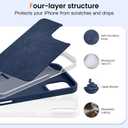 Liquid Silicone Case for iPhone 16 Pro Max with Magnetic Ring Stand, Military Grade Shockproof Protection, Anti-Scratch Microfiber Lining Covers for iPhone 16 Pro Max, Dark Blue