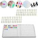 120 Nail Color Chart Display Book, Plastic Nail Swatches Nail Gel Color Card with 240PCS Natural Colours Replacement Nails Nail Art for Nail Salons, DIY Nail Art at Home (Black)