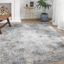 Jinchan Area Rug 3x5 Washable Modern Rug Abstract Entryway Doormat Grey Multi Print Overdyed Floor Cover Distressed Contemporary Lightweight Non-Slip Thin Carpet for Kitchen Bathroom Living Room