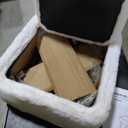 GREENSTELL Small Vanity Stool Chair with Storage and Folding Back, 13.4" x 15" x 30" Square Faux Fur Soft Ottoman, 4 Metal Legs with Anti-Slip Feet, Furry Padded Seat for Makeup, Bedroom, White