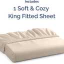 King Fitted Bed Sheet - Bottom Single Fitted Sheet Only - Ultra-Soft Hotel Luxury Bedding w/ 8-16 Inch Deep Pockets - Breathable, Cooling & Wrinkle Free - Easy-Care, Fade & Shrink Resistant - Wheat