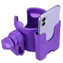 Suranew Adjustable Stroller Cup Holder with Phone Holder for Baby Stroller for Family Members, Walker Purple