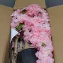 OUSHENG Artificial Cherry Blossom Tree, Fake Plants Indoor Decor, Faux Pink Sakura Flowers for Living Room Home House Entryway Bedroom Office Inside Decorations, 4FT